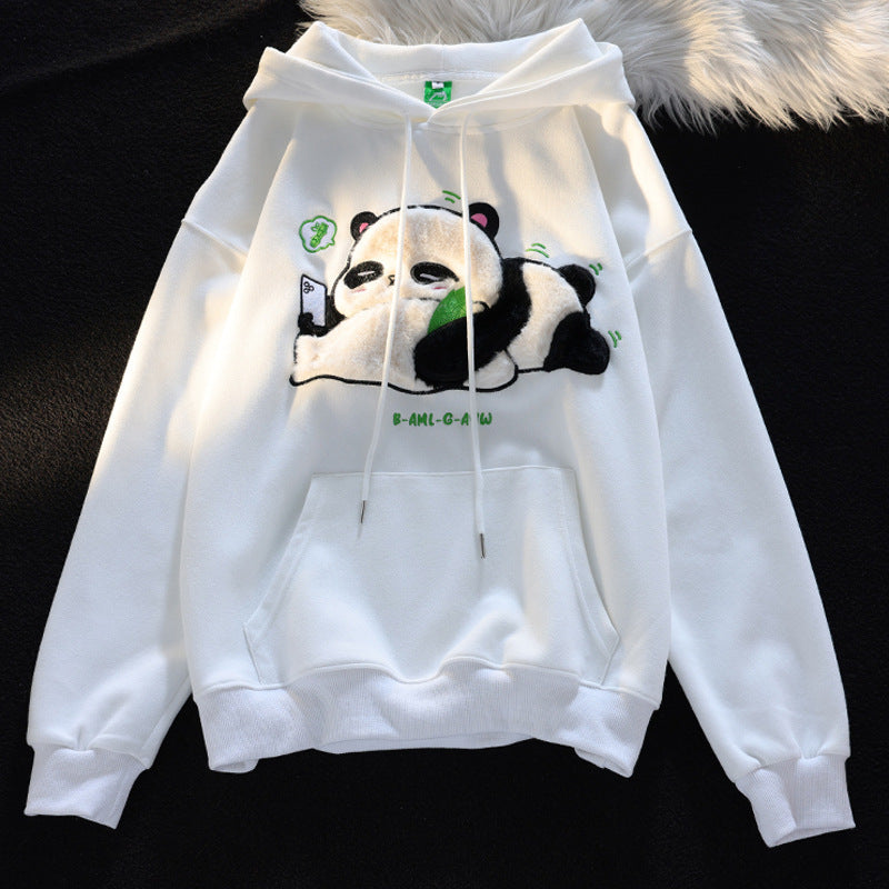 Flocking Cute Panda Hooded Sweater Women