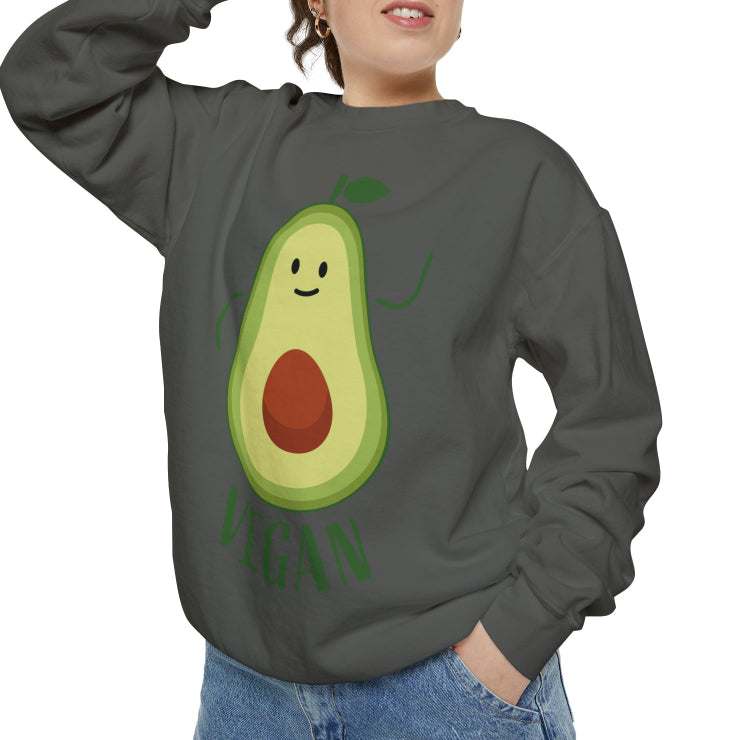 Cartoon Avocado Printing Pullover Sweater