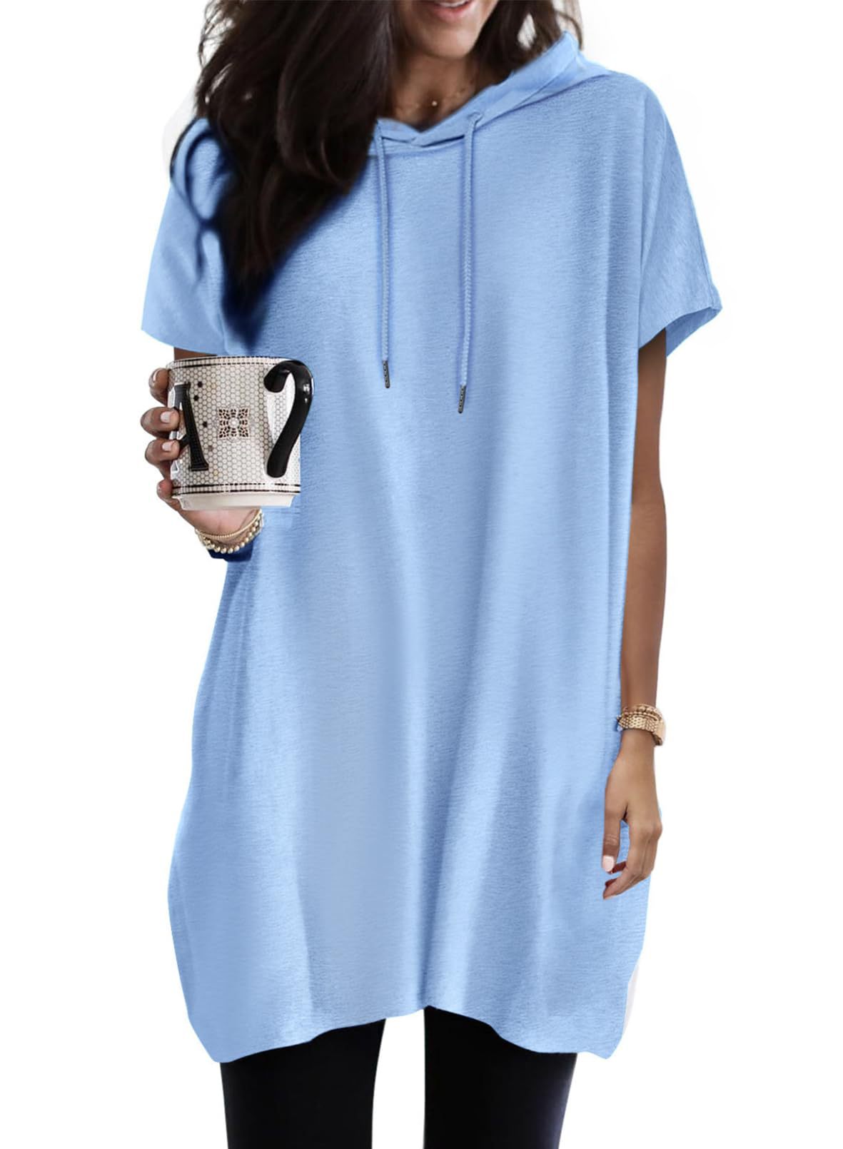 Women's Oversized Hoodie Short Sleeve Fashion