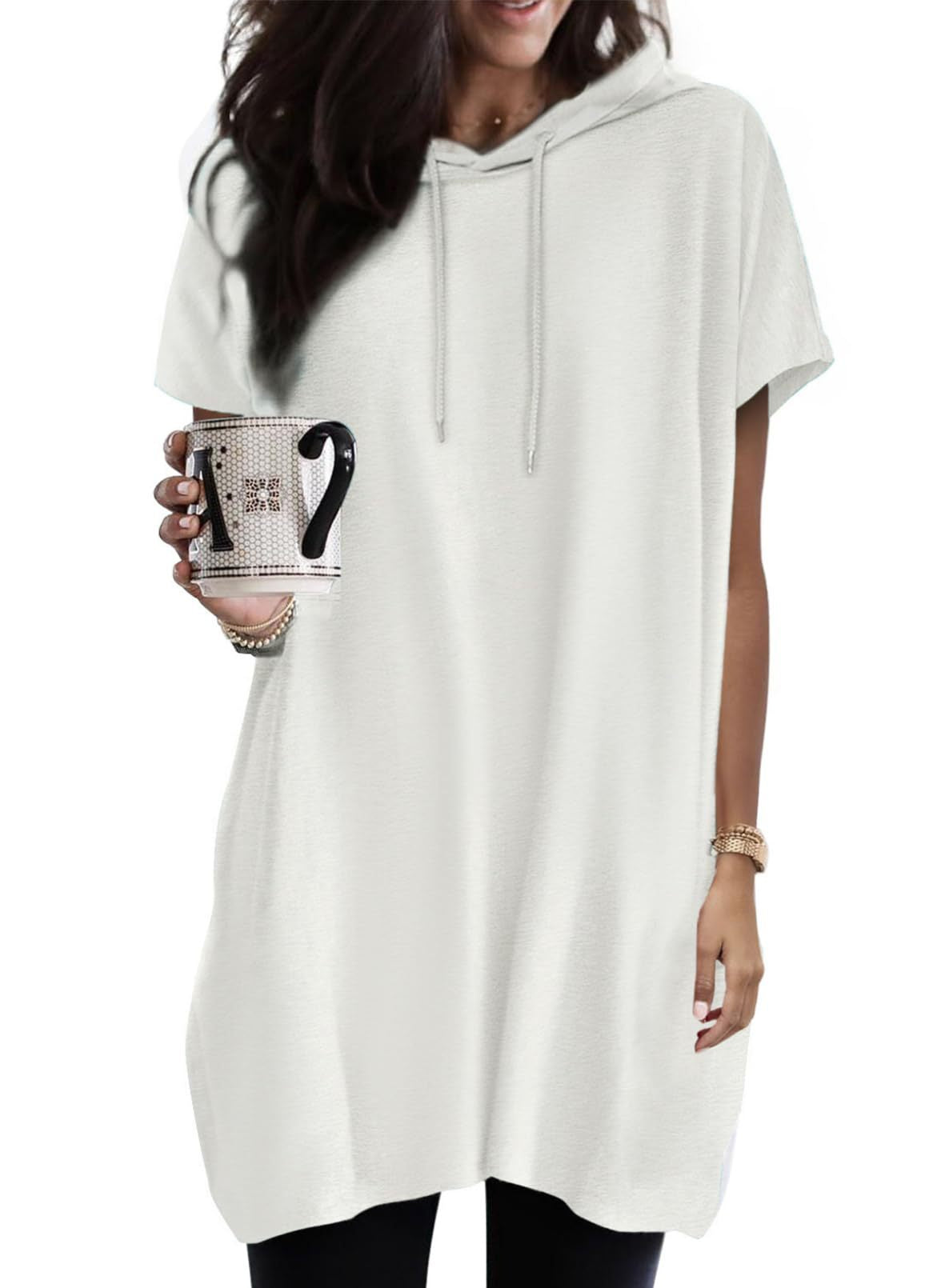 Women's Oversized Hoodie Short Sleeve Fashion