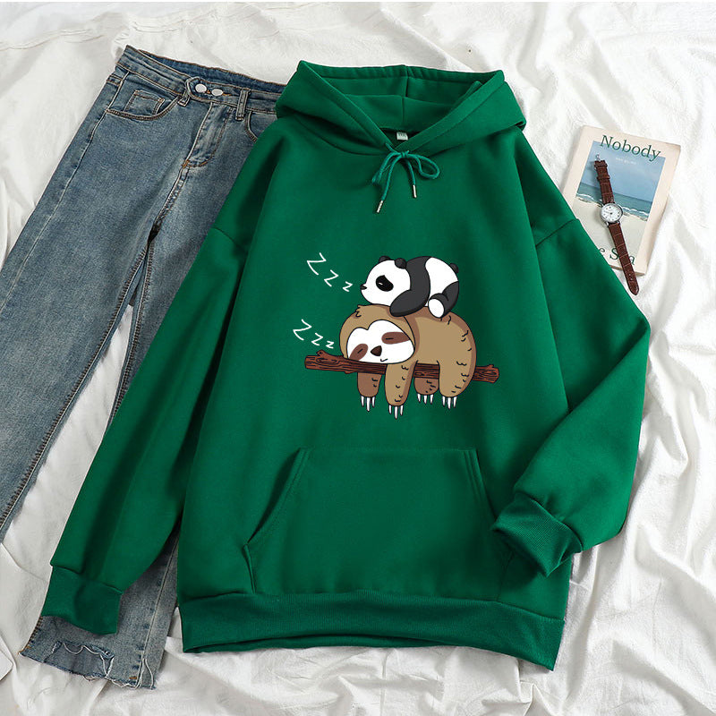 Lazy Sloth and Panda Casual Pullover Women