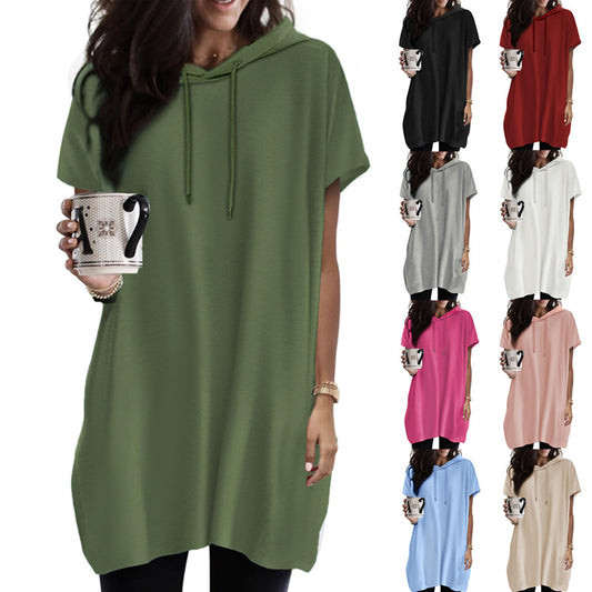 Women's Oversized Hoodie Short Sleeve Fashion