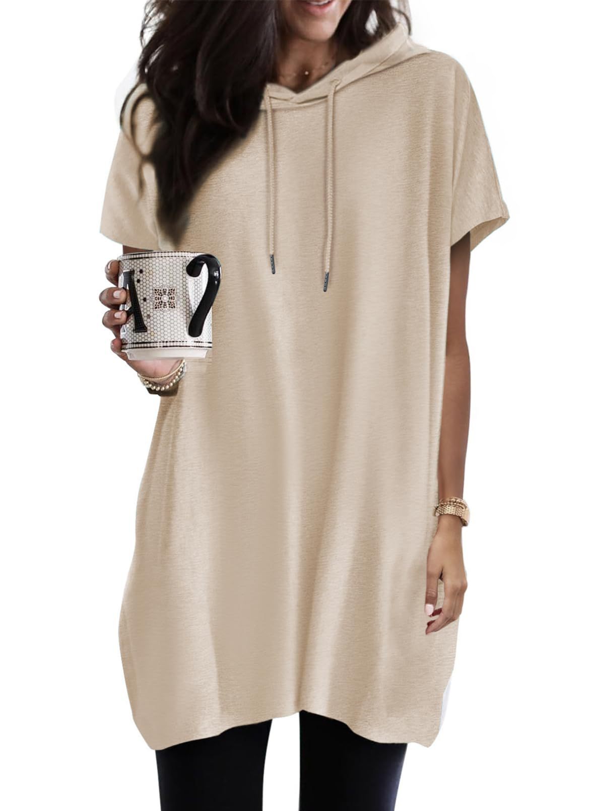 Women's Oversized Hoodie Short Sleeve Fashion