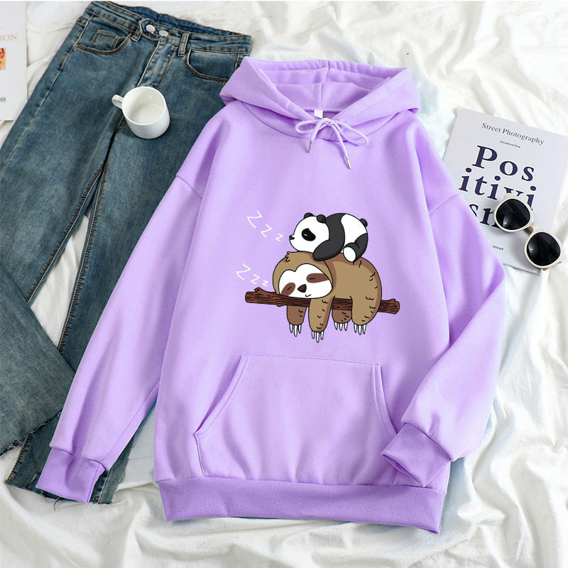 Lazy Sloth and Panda Casual Pullover Women