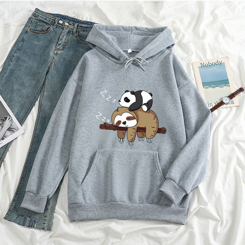 Lazy Sloth and Panda Casual Pullover Women