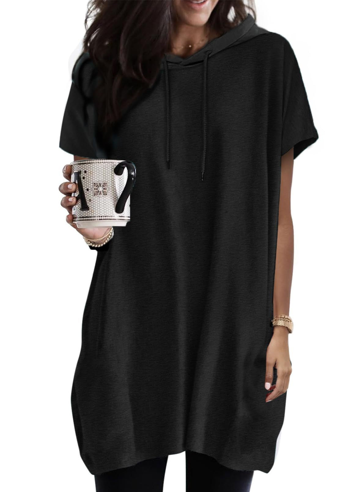 Women's Oversized Hoodie Short Sleeve Fashion