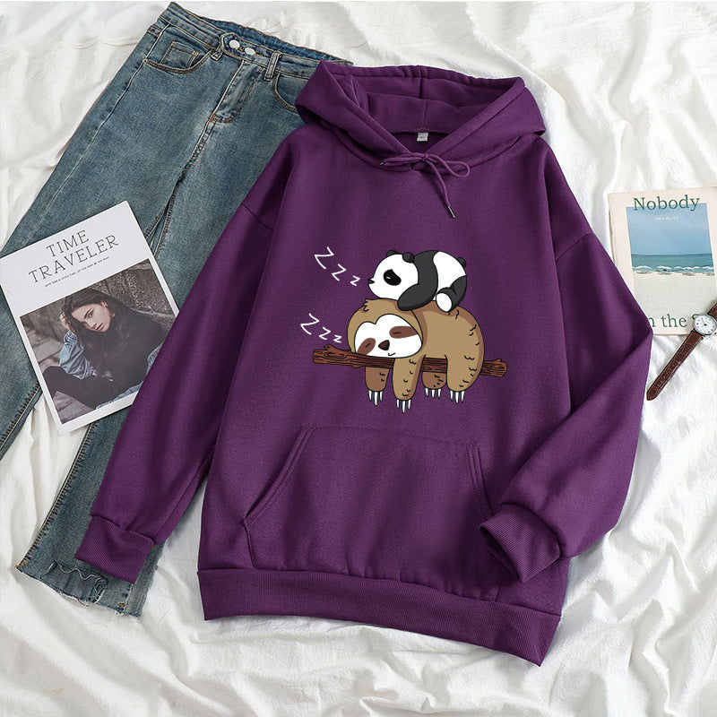 Lazy Sloth and Panda Casual Pullover Women